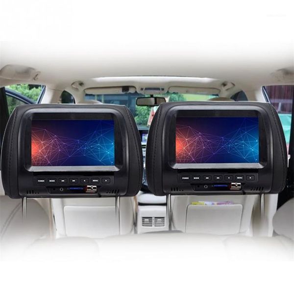 Tela LED TFT de 7 polegadas Monitores de carro MP5 player Monitor de encosto de cabeça Suporte AV USB Multimídia Alto-falante FM Car DVD Display Vídeo 720P1290H