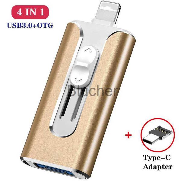 Schede di memoria Chiavetta USB Chiavetta USB OTG per iPhone 256G 512G 128G USB 30 Memory Stick Memoria esterna per iOSAndroidTipo CDispositivo Windows 4 in 1 x0720