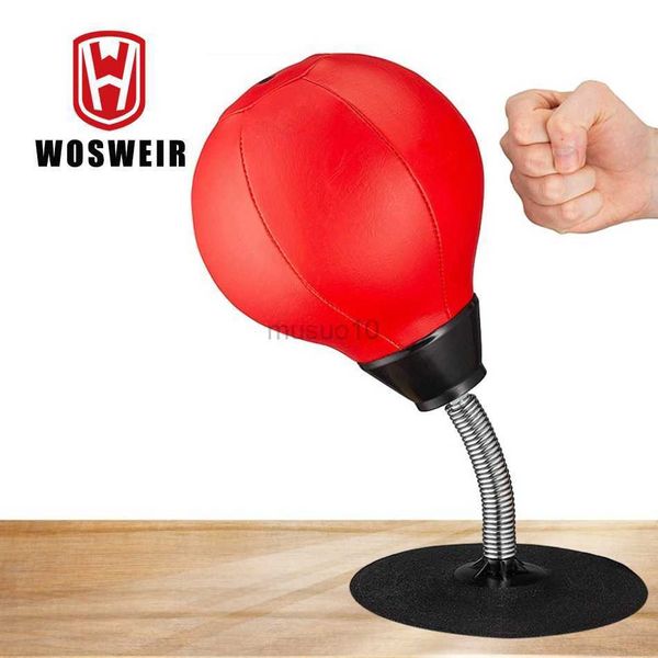 Punching Balls WOSWEIR PU Desktop Boxing Ball Sollievo dallo stress Combattimento Velocità Reflex Training Punch Ball Muay Tai MMA Esercizio Attrezzature sportive HKD230720