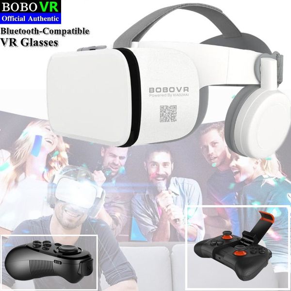 VR-Brille BOBO Z6 Drahtlose 3D-Virtual-Reality-Box Google Cardboard Stereo-Mikrofon-Headset-Helm für 4765-Zoll-SmartphoneJoystick 230719