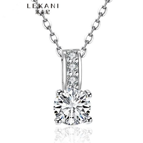 100% чистое 925 серебряного серебряного подвесного ожерелья 1 5 Ct Sona CZ Diamond Engagement Collece Сютного серебряного свадебного ожерелья для женщин 2759