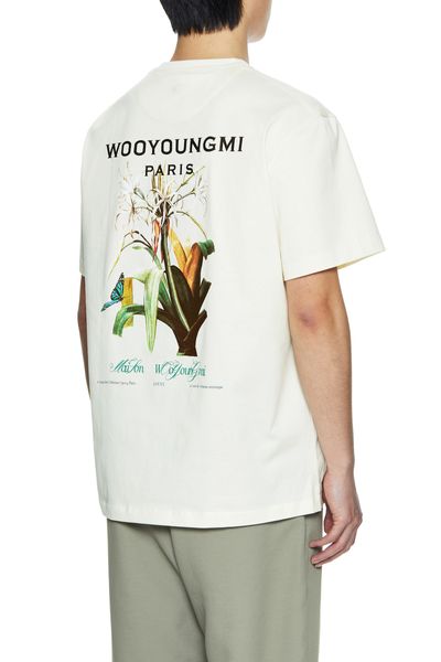 Мужские футболки Wooyoungmi Tshirt Wym Luxury Designer Cotton Corean Summer Fit Большой цветочный принт 230720