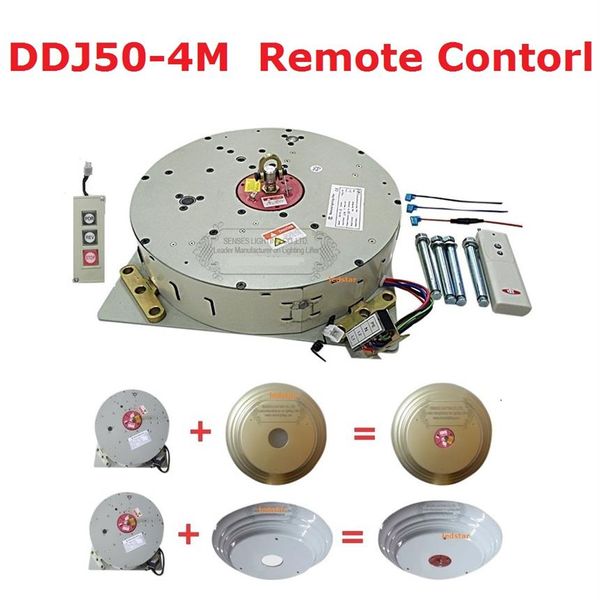 Elevador de iluminação de guincho de lustre de cristal de controle remoto automático DDJ50-4Mmax peso nominal 50kgs Garantia 5246a
