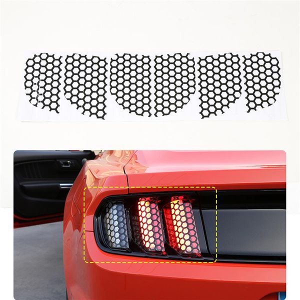 Wild Horse Tail Light Adesivos Honeycomb 1Pcs Preto Decoração Fit Ford Mustang 2015-2016 Acessórios exteriores do carro244S