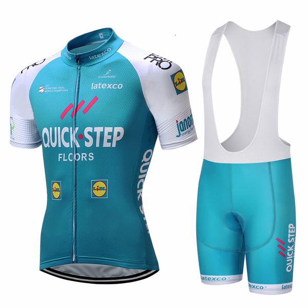 Set di maglie da ciclismo Quick Step TEAM Gel Pad Pantaloncini da bici Tuta Ropa Ciclismo Uomo Estate Quickdry PRO BICYCLING Maillot Culotte 9D 230719