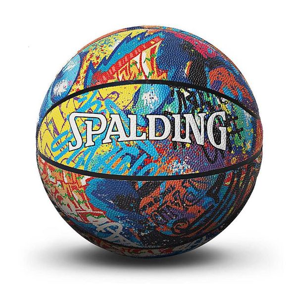 Spalding 24K Black Mamba Merch Basketballball-Kritzelmuster Gedenkausgabe PU-Spiel Größe 7 mit Box Valentinstag B248A