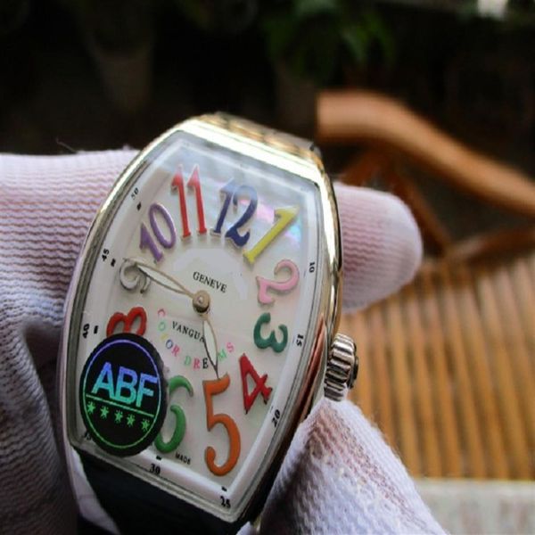 alta qualidade v32 cor sonhos mulheres menina senhora moda relógio quartzo relógio de pulso amante presente de aniversário pulseira de couro genuíno diamantes r2610