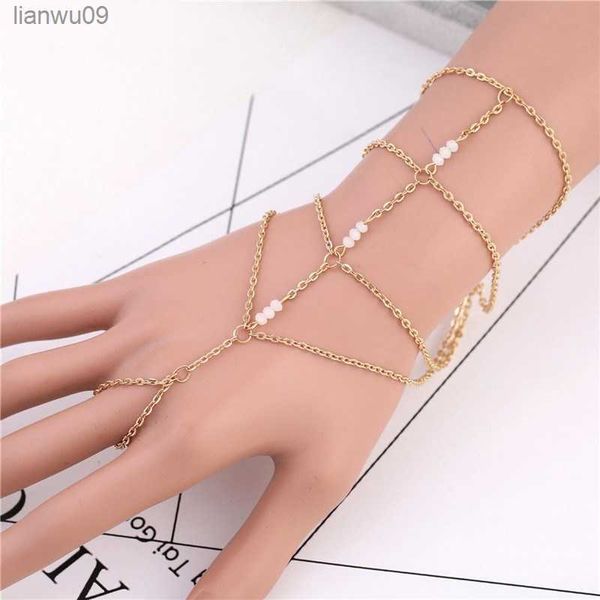 Модные металлические тонкие цепные браслеты многослойные ручные жгуты браслеты для рук