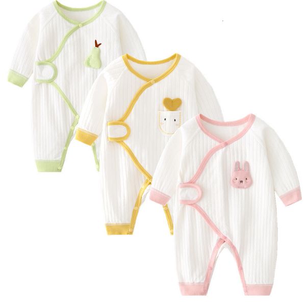 Mamelucos nacido ropa de bebé niño niña niños ropa de diseñador de manga larga de algodón suave nacido mamelucos cinturón bebé onesie ropa de dormir 230720