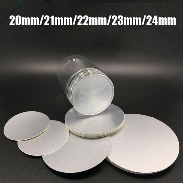 200 Stück 20 mm 21 mm 22 mm 23 mm 24 mm Aluminiumfoliendichtungen medizinische Aluminiumfolien-Dichtungspads für PET PE PP PS PVC HDPE Glas Acryl1744