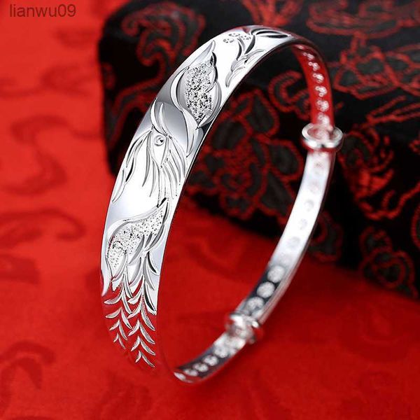 925 Großhandel Mode versilbert Farbe Phoenix Armbänder Armreifen für Frauen Geschenke klassische Party Hochzeit Schmuck einstellbar L230704