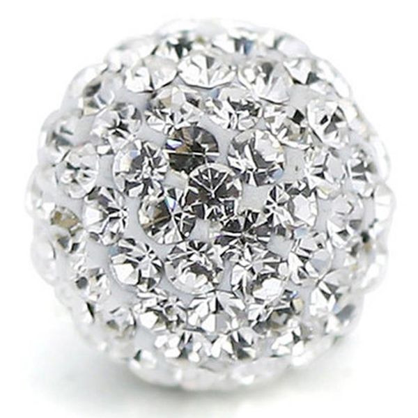 Bola de discoteca de cristal tcheco Pave miçangas de argila fit Shamballa joias bricolage colar 100 peças 10 mm branco transparente2584