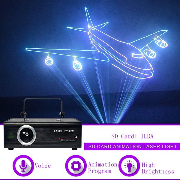 500mw ILDA SD Card Animazione RGB Proiettore laser DMX Light Home Gig Party DJ Show Illuminazione professionale da palcoscenico F500267k