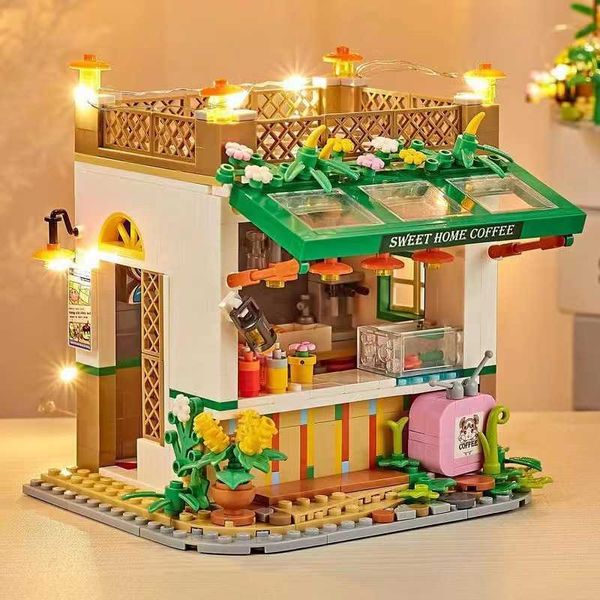 Blocos de construção de pequenas partículas, faça você mesmo, jardim de rosas, montar móveis, casa de boneca, casa em miniatura, decoração de casa, presentes de natal