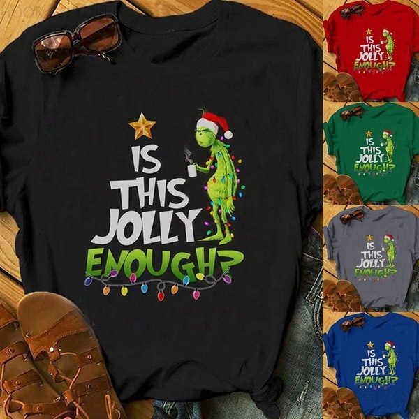 T-shirt feminina Grinch T-shirt Natal hot stamping T-shirt