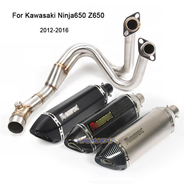 Für Kawasaki ER6N Ninja650F R 2012-2016 Motorrad Slip On Auspuff Ganze Set Verbindungsrohr Schalldämpfer Tipps Escape275C