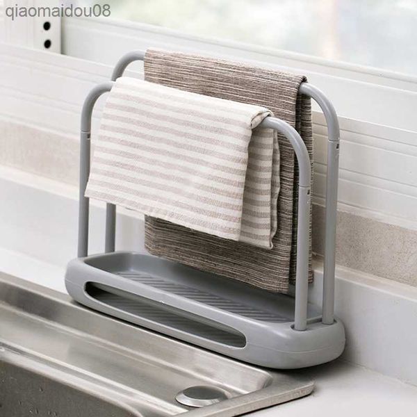 Mutfak Dishcloth Depolama Raf Tutucu Havlu Havlu Rago Askı Sınırı Sünger Tutucu Raf Raf Banyo Bulaşık Kezini Çıkarılabilir Organizatör L230704