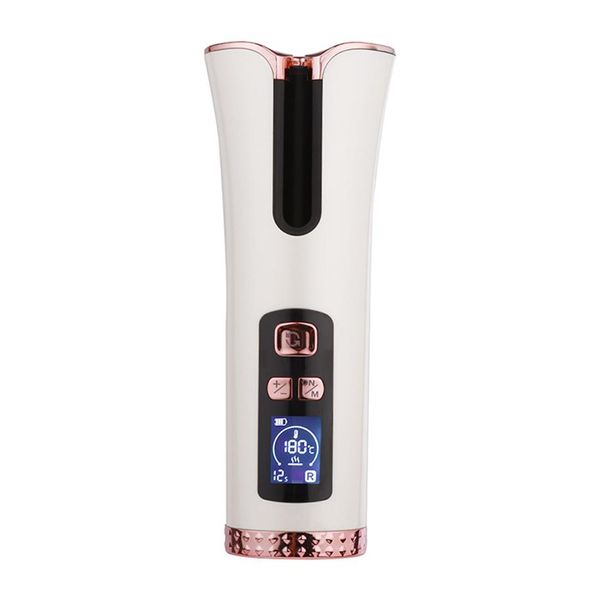 Schnurloser automatisch rotierender Keramik-Lockenwickler USB wiederaufladbarer Lockenstab LED-Anzeige Temperatur einstellbar Haarwerkzeuge2239