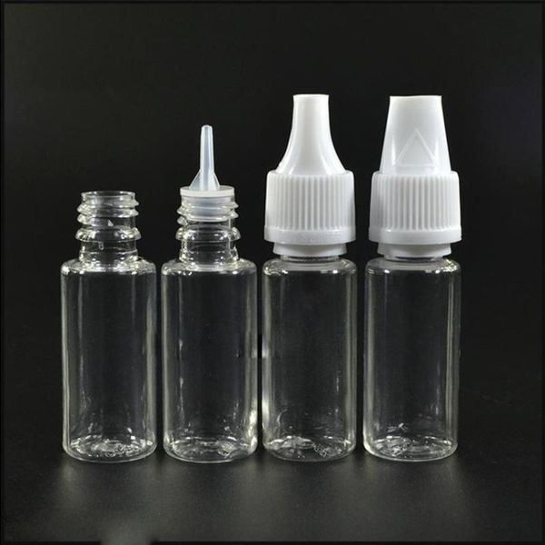 HOt in Europe TDP Bottles 10ml, New design 10ml PET Clear Bottles Dropper Plastic Eliquid Containers with ChildProof Tamper Tampas Thin Dsuj