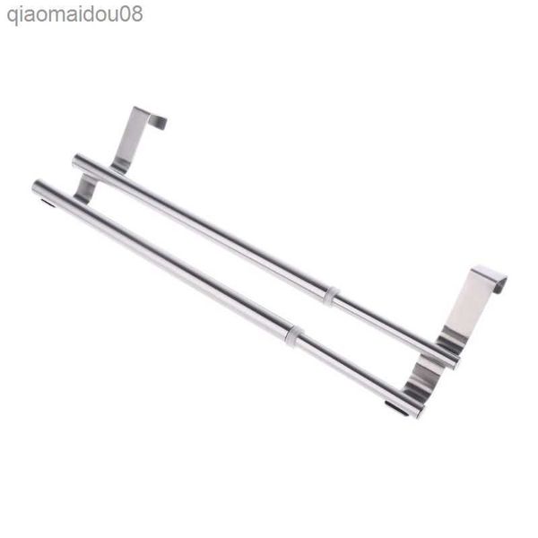 Extensível sobre a porta Toalheiro Barra Pendurado Banheiro Cozinha Hotel Armário Armário Prateleira Rack Armazenamento L230704