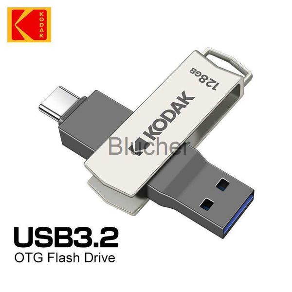 Hafıza Kartları USB Stick 100 Kodak OTG Tip C K273 USB 32 USB Flash Drive Pendrive 128GB 64GB kalem Dizüstü Bilgisayar PC Medya Oyuncu Cep Telefonu X0720