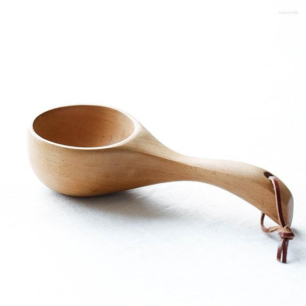 Cucchiai Paletta per sale in legno per bagno Sauna Acqua Riso Cucchiaio Fagioli Zucca multiuso Mestolo Stoviglie Utensili da cucina