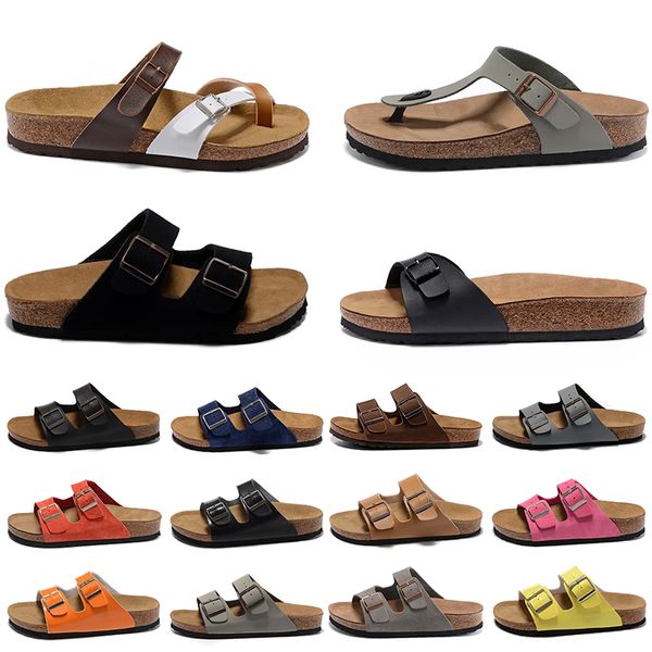 2024 Birkinstocks Hausschuhe Designer-Sandalen Birks Boston Clogs Kork-Plateau-Hausschuhe Designs Leder Freizeitschuhe Damen Herren Outdoor Flat Sliders Luxus-Slides