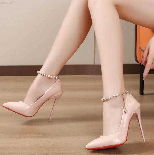 Sandalen 12cm Super High Heels Schuhe für Frauen Knöchel Perle Schnalle Pumps Damen Performance Walk Show Stiletto Frau Plattform Schuhe Größe 45 L230720