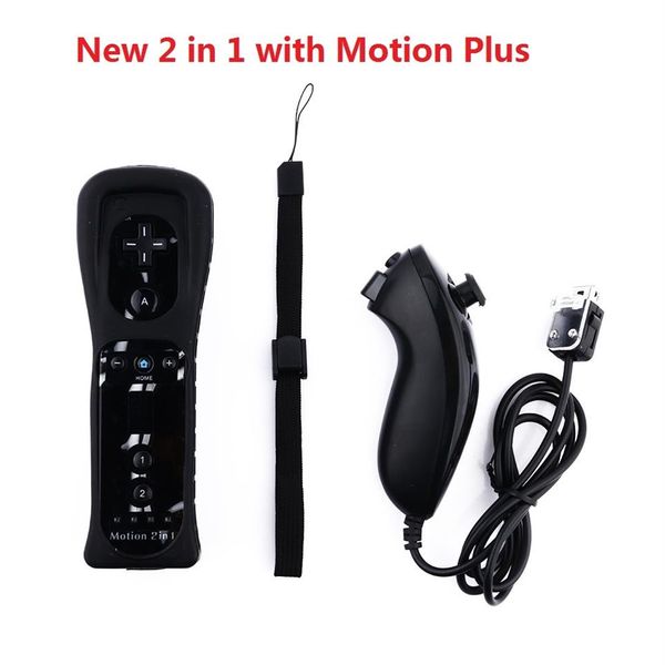 Neuer 2-in-1-Wireless-Remote-Gamepad-Controller für Wii und Wii U, integrierter Motion Plus Nintend Nunchuck Controle Joystick Joypad T19228P