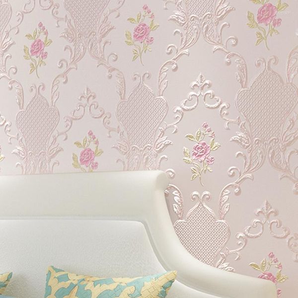 Sfondi Decor Wall Background Home Walltalk Carta da parati con texture beige rosa goffrata floreale per pareti della camera da letto della camera da letto Rustico europeo