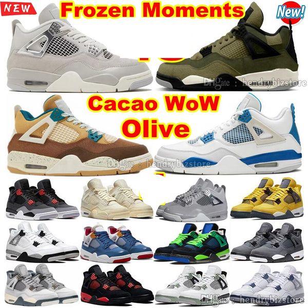 Frozen Moments Cacao Wow Tênis de Basquete Craft Médio Oliva Militar Azul Profundo Infravermelho Maquete Vermelho Cimento Branco Metálico Roxo Verde Money Sail Bred Tênis