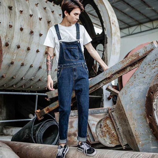 2020 Tuta di jeans Harajuku da uomo nuova Versione coreana da uomo dei piedi per l'auto-coltivazione Jeans elasticizzati Cinturino blu Trouse296C