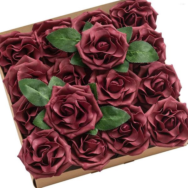 Декоративные цветы D-семью искусственные бордовые лавины роза 16 шт.