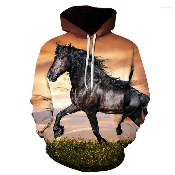 Männer Hoodies 2023 Tier Pferd 3D Druck Hoodie Sweatshirts Design Männer Frauen Mode Casual Streetwear Coole Pullover