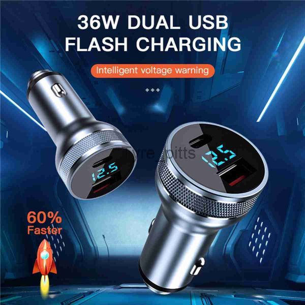 Diğer Piller Şarj Cihazları USB Araç Şarj Cihazı 36W Hızlı Şarj 12V/24V QC 3.0 + PD Hızlı Şarj Şarj Cihazı Telefon MP3 GPS X0720