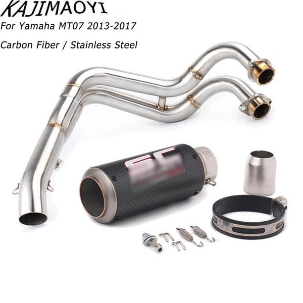 Kajimaoyi MT07 FZ07 Motosiklet Egzoz MT-07 FZ-07 Tracer için Tam Sistem 2014-2018 Muffler XSR700208J