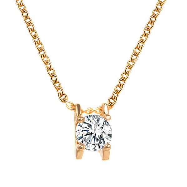 Principessa Taglio Rotondo Cubic Zirconia Corta Catena Girocollo da Donna Coreana Personalizzata Cz Zircone Moda Semplice Colore Oro Estetico Ciondolo Gioielli Collari All'ingrosso