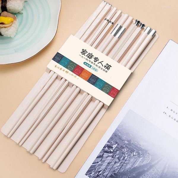 Bacchette 5 paia riutilizzabili in fibra di vetro Set regalo in stile cinese Tavleware antiscivolo per accessori da cucina per adulti
