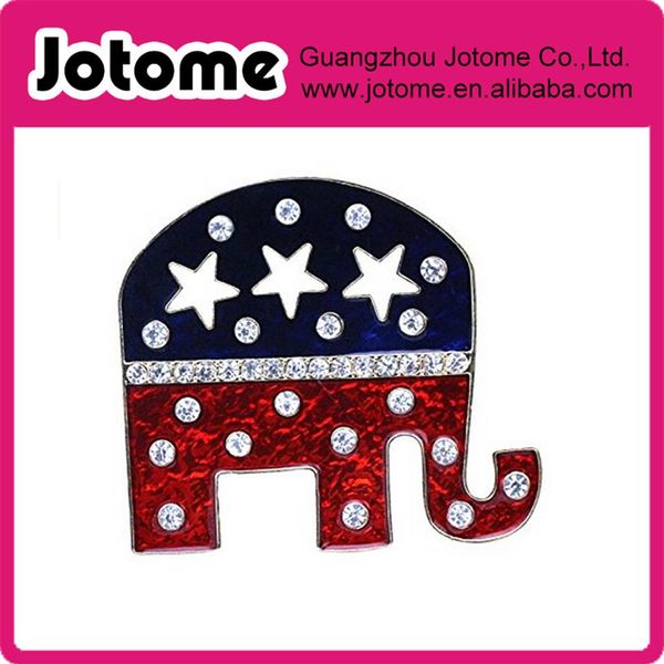 Spilla con elefante patriottico simbolo Grand Old Party GOP Pin225S