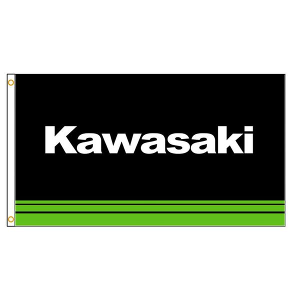 3x5FTS Japão Kawasaki Bandeira de Motociclismo para Decoração de Garagem de Carro Banner222n