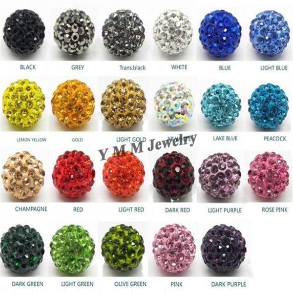 Ganze 500 Stück 10 mm Ton pflastern Discokugel Strass Kristallperlen Mix Farben für DIY Ship277f