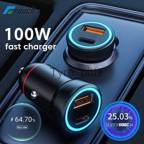 Другие батареи Chargers Mini 100W Car Charger Super Fast Зарядка PD QC 3.0 USB -зарядное устройство Тип C с помощью светодиода для iPhone Xiaomi Samsung Ноутбуки x0720