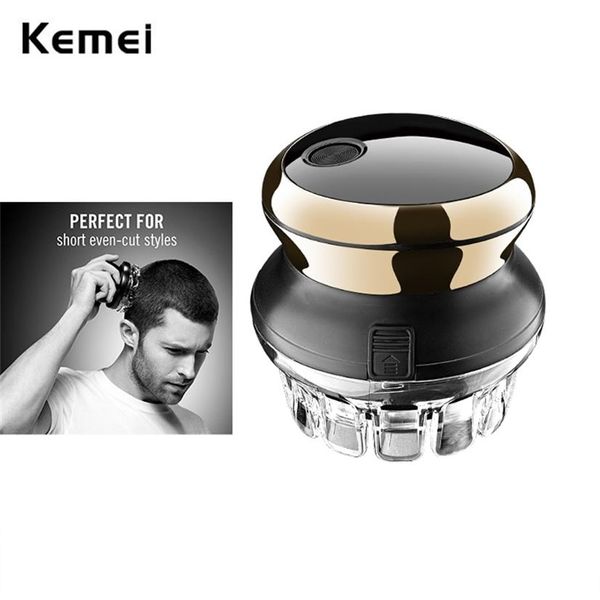 Aparador e aparador de cabelo Kemei Easy Cut DIY UFO para homens com fio uniforme, kit rotativo sem fio, lâminas circulares afiadas 211229211c