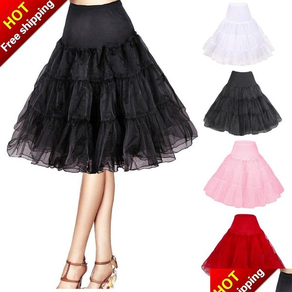 Petticoats Kurze Organza Petticoat Krinoline Vintage Braut für Kleider Unterrock Rockabilly Tutu Rock und Ballett Drop Lieferung Par Dhsrd