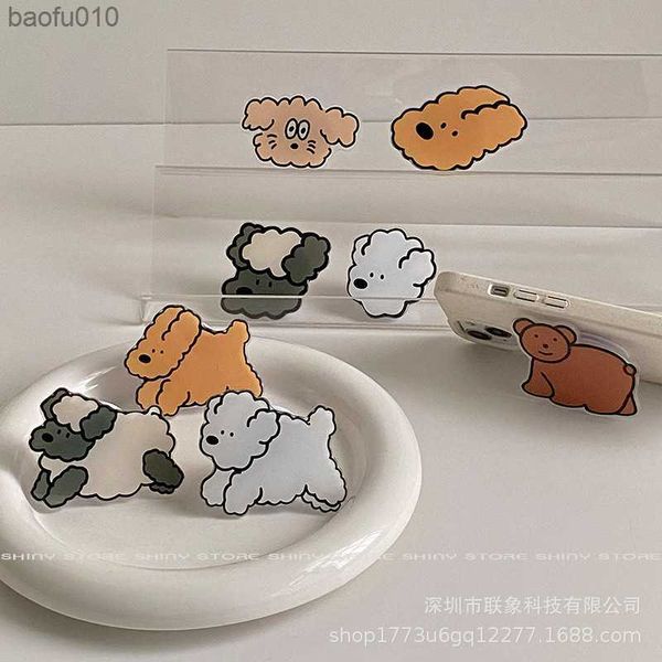 Корейская милая собака Kawaii Sheep Finger Holder Griptok Mobile Stand Grip Tok Вращающийся мобильный телефон Аксессуары для смартфона L230619