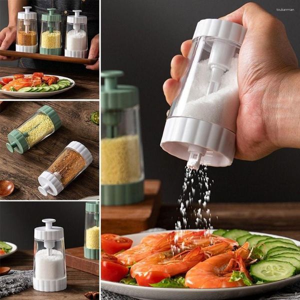Bottiglie di stoccaggio Set di agitatori di sale e pepe quantitativi Bottiglia di macinazione da 0,5 g Fori di versamento regolabili per uso domestico