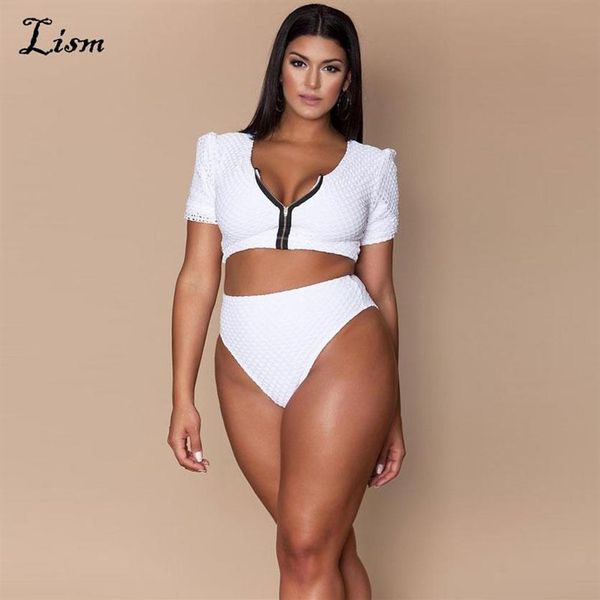 Conjunto de Duas Peças LISM Body Tankini Plus Size Conjunto de Banho L-4XL Maiô Sexy Estilo Brasileiro Roupa de Praia Moda Grande Maiô215b