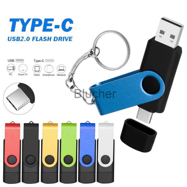 Hafıza Kartları USB Stick Bellek Kartları USB Stick Hız 2'de 1 Type-C USB 2.0 Flash Drive Pendrive USB anahtarı OTG USB Flash Drive 64GB 32GB 16GB 128GB Pen Drive CLE USB X0720