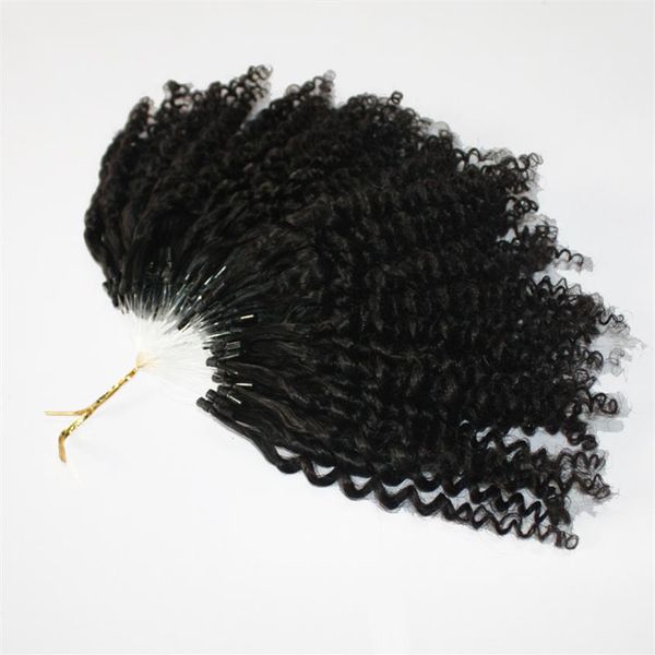 Micro Ring Hair Extensions com certificação CE 400s lote Kinky Curly Loop RED 99J Yellow Natural Color276O