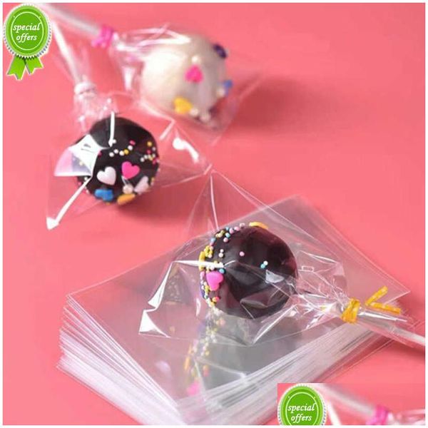 Pişirme kalıpları yeni 100pcs/paket kek pop lollipop opp paketleme çantaları çikolata paketleri plastik net aletler dilerek ev bahçesi k dhsqc